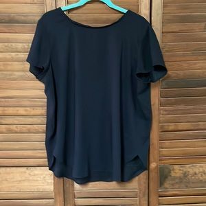 Short Sleeve Blouse, navy blue